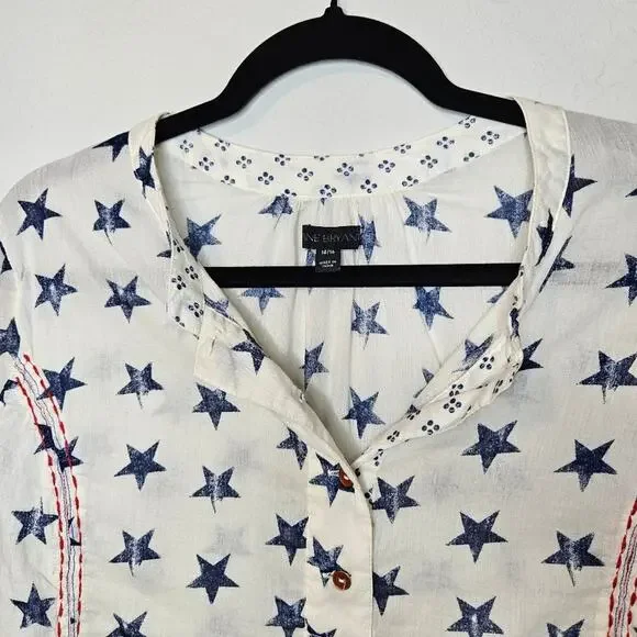 LANE BRYANT RED,WHITE, AND BLUE SHIRT SIZE14/16 America Patriotic 4th Of July - Picture 3 of 8